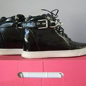 Wedge leather sneakers